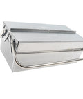 Tough As Nails 16.5 Inch Rustproof Stainless Steel Toolbox With Two Reinforced Tiers And Three Quick Grab Trays for storage.