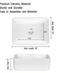 Totally Sleek Ceramic Vessel Sink For Bathrooms Rectangular Above Counter Bowl 16 X 12 Inches White Porcelain dimensions
