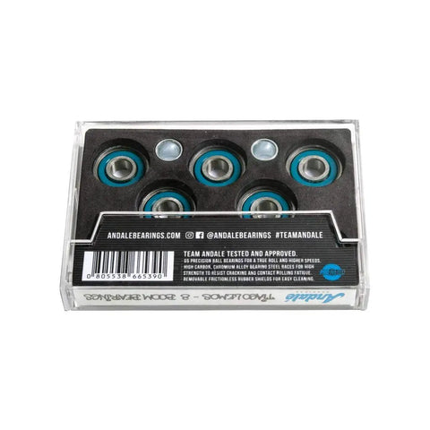 Pro Grade Tiago Lemos Signature Skateboard Bearings in clear packaging, featuring blue accents for smooth rolling action.