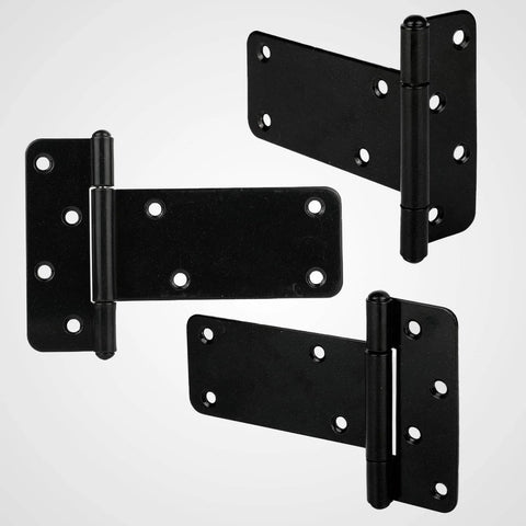 6 Inch Heavy Duty Gate Hinges 280 Lbs Capacity Black 4 Pack With Screws Included For Wooden Fences Barn Doors And Outdoor Gates