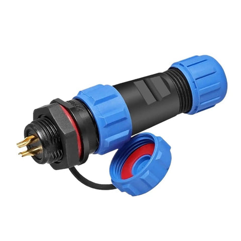 Workhorse Waterproof IP68 Panel Mount Cylindrical Electrical Connector Set For SP16 SP17 SP20 SP21 Series, 4-pin male connector view
