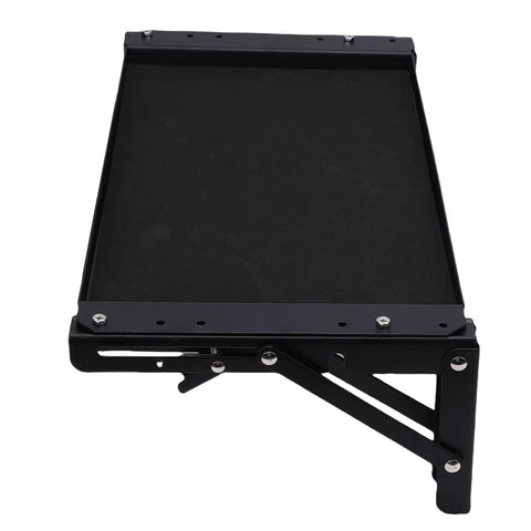Front view of a Magnetic Tool Tray With Folding Work Platform And Rubber Coated Surface Aluminum Alloy Frame No Drilling Required Portable Tool Organizer Workstation For Modular Toolbox Systems