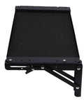 Front view of Magnetic Tool Tray With Foldable Aluminum Platform For Space Saving Setup, Rubber Coated Surface And Strong Magnetic Holder.