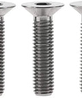 Pro Grade Kickass Titanium Bolt Set Five Piece M6 X 25 mm Flat Countersunk Head Allen Key showing five titanium bolts.