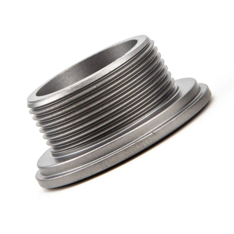 Badass Titanium Crank Cover M20 Screw Cap for Road Bicycle and Mountain Bike Crank Arm Bolt with smooth finish and threads.