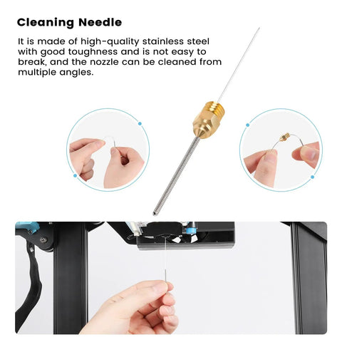Top Shelf 13 Piece 3D Printer Nozzle Cleaning Kit With Heavy Duty Wrench And Precision Needles for cleaning 3D printer nozzles and tough clogs.
