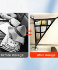 Premium Hella Durable Ceiling Cargo Net For Dodge Durango 7 Seater Keeps Your Travel Stash Secure And Neat While Riding Smooth On Every Family Adventure - before and after storage comparison.