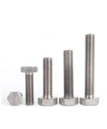 Hardcore Pure Titanium Hexagon Bolts And Outer Hex Screws M10 X 35 Millimeter Badass Fasteners, showing various sizes.