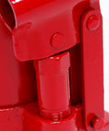 Premium Hydraulic Jack Oil Pump Replacement Kit With Solid Metal Bleed Screw And Straight Shot Piston Assembly close-up of red metal cylinder and piston
