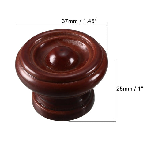 Kick Back Your Cabinet With Rock Solid Wooden Drawer Pulls Single Hole 37X25mm Red Brown Wood Hardware top view showing dimensions