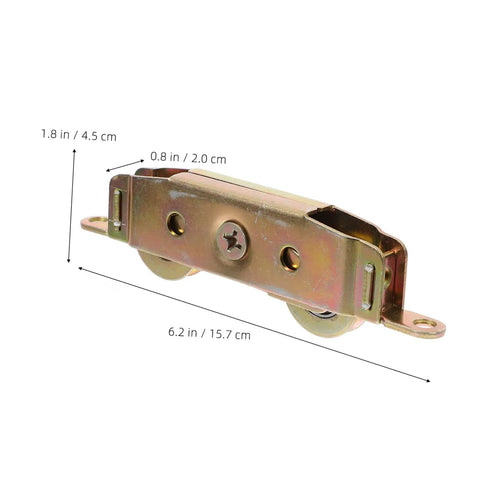 Killer Golden Sliding Door Roller Wheels 2 Pack Replacement Pulleys with 6.2-inch size and dual bearings for smooth operation.