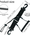 Scuba Diving Lanyard Clips With Quick Release Double Buckle, elastic coil, and dimensions for Small Point And Shoot Cameras.