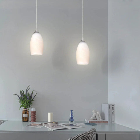 3 Pack Indoor Mini Hanging Kitchen Island Pendant Lights With 4.75 Inch Frosted Glass Shade In Brushed Nickel Finish