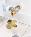Heavy Duty 4 Way Pneumatic Check Valve Threaded Air Compressor Fitting Zinc Alloy Slick Quick Connect Air Hose Coupler displayed at an angle.