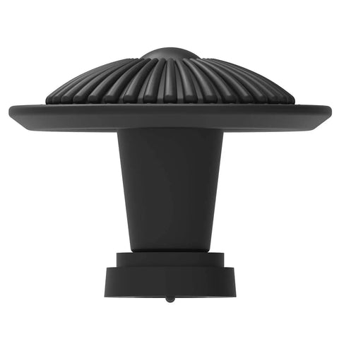Flat Black Cabinet Knobs Set 30 Pack, Round Kitchen Drawer Pulls With Sunburst Pattern, Rustic Farmhouse Style, side view of knob