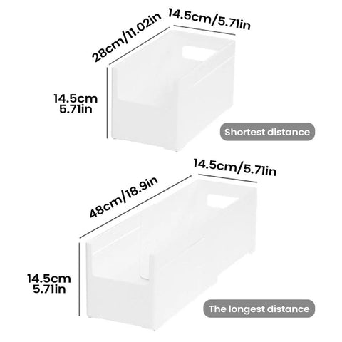 Slick Adjustable Drawer Organizer Slides Easy To Block Any Gap No Sweat Guaranteed For Organizing Makeup Pens And Gear In Kitchen Drawers Or Office Setups sizes 28cm and 48cm with handle.