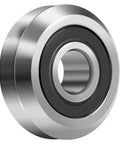 Close-up of a 16 Pack Rm2 2Rs Three Eighths Inch Double Rubber Sealed Mini Ball Bearing with precision V groove.