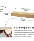 Top Shelf Pure Brass Finger Pulls With Brushed Matte Finish Hella Slim Modern Cabinet Handles Five Inch Center To Center Six Pack Rock Solid Hardware For A Slick Home Refresh, ultra-thin copper cabinet pull with polished edges.