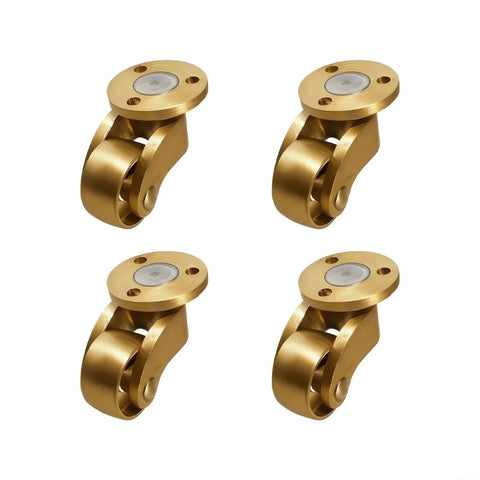 Heavy Duty Brass Casters Four Pack Double Ball Bearing Furniture Wheels Rust Resistant with smooth rolling design.