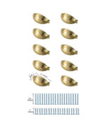 Buttery Smooth Brushed Gold Zinc Alloy Cabinet Pulls Slick Cup Design With Included Screws Rust Resistant Indoor Hardware Multipack. Ten handles and screws included.