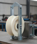 This Heavy-Duty Galvanized Cable Pulley Block With Swivel Hook Pumps Out Smooth Rigging Action With A Wear-Resistant Nylon Wheel And Bomb-Proof Channel Steel Frame, Helping You Maneuver Loads Like A Pro On Any Tough Build. Side view showing the nylon wheel and steel frame.