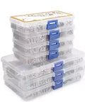 Stacked 20 box pack of All In One Set Screw Kit With Screws, Washers, And Seal Rings For Homeowners, DIYers, Mechanics, and Industrial Workers