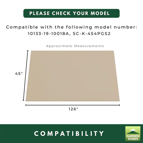 Reinforced RipLock 350 Replacement Canopy Top For Boulder Bridge Sandpointe Swing Models 10133-19-10018A SC-K-454PGS2, size 126x45