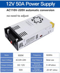 Beefy 12V 50A 600W DC Power Supply Converter with metal case and automatic conversion display