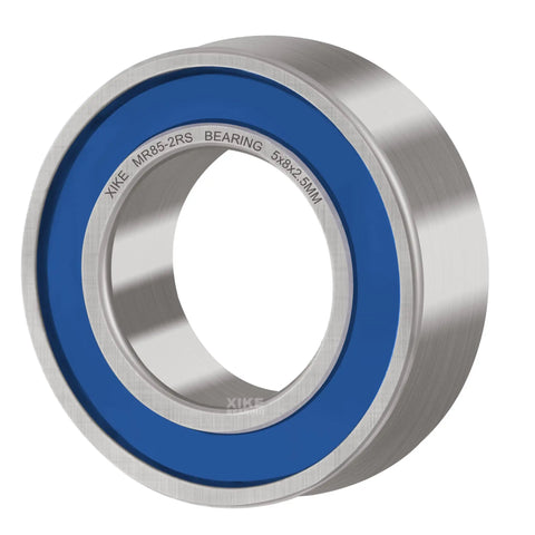 Get Your Gears Turning With This Badass Pack Of 10 Miniature Ball Bearings Featuring MR85-2RS Specs And A Tight 5 By 8 By 2.5 Millimeters bearing with blue rubber seal.