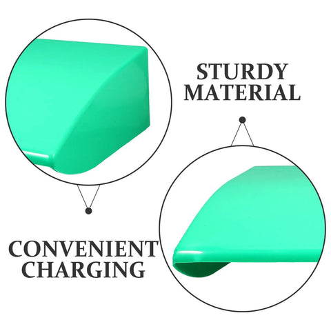 Heavy Duty EV Charger Waterproof Cover Box For Outdoor Use All Weather Sun And Dust Shield Durable Abs Plastic Green Case close-up showing sturdy material and design.