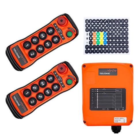 Industrial Wireless Crane Remote Control Kit With Eight Button 12V 24V Electric Lift Hoist For Overhead Crane And Tower Bridge Projects Twin Pack Transmitter Receiver Included