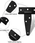 Heavy Duty T Strap Gate Hinges For Outdoor Doors Fences Barns And Sheds Black 12 Pack 3 Inch Durable Iron Hinges Galvanized Diagram
