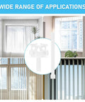 12 Piece Vertical Blind Repair Kit With Carrier Stem And Strap Universal Replacement Parts, white polymer, used in various window settings.