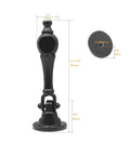 Badass Vintage Black Tear Drop Cabinet Knobs 5 Pack showing dimensions and detailing of premium zinc alloy material.