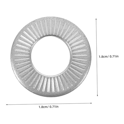 Built Different M6 Stainless Steel Belleville Washers 40 Piece Conical Spring Lock Plate Assembly Anti Friction Corrosion Resistant High Performance Professional Grade Hardware Kit, 1.8cm diameter
