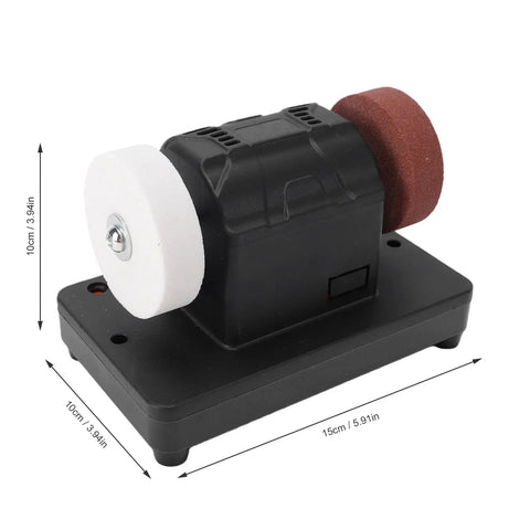 Compact 3 Inch Mini Bench Grinder Delivering Straight Up Heavy Duty Performance With Slick Variable RPM Control And A Real Deal Copper Motor, featuring dual grit wheels.