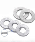 Heavy Duty Double Layer Self Locking Belleville Washers for secure fastening in industrial gear and trucks.
