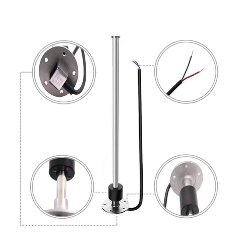 Ridiculously Tough 316 Stainless Steel Fuel Sending Unit And Water Level Gauge Sensor with five hole mount and float arm.