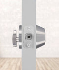 Transitional Single Cylinder Deadbolt Lock For Your Home Security ANSI Grade 2 Certified Satin Nickel Finish Side View