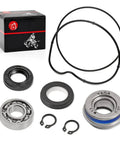 Heavy Duty Water Pump Seal Rebuild Kit With Beefy Bearing And Fresh O Ring Assembly Fits Yamaha Raptor 660R Yfm660R 2001 Through 2005 showing seals, bearing, and o-rings.