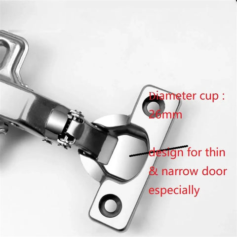 Mini Hydraulic Cabinet Hinges With Soft Close Damper Easy Install Narrow 26mm Cup For Small Cabinets And Cupboards