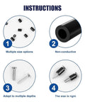 345Pcs M3 Black Nylon Insulating Washers NonThreaded Round Flat Spacers For Power Sockets And Circuit Boards Electronic Component Anti Short Circuit Kit DIY Maker Friendly Set Perfect For Repair Projects Prototyping And Rapid Assembly For Electronics, instruction graphic