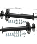 Heavy Duty Rear Differential Axle Kit 43.3 Inch With 6T Spline Drive, 25mm Shaft, 110mm Wheel Hubs And 4 Bolt Flange, components view
