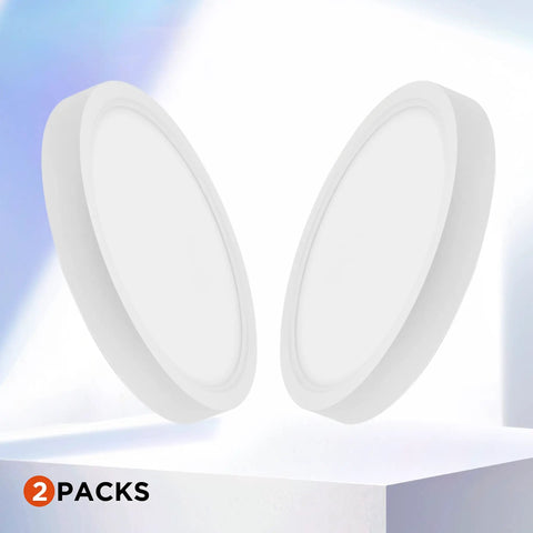 Two Pack 15W Flush Mount LED Ceiling Light 1500 Lumens Daylight 5000K Low Profile Ceiling Fixture non dimmable easy install