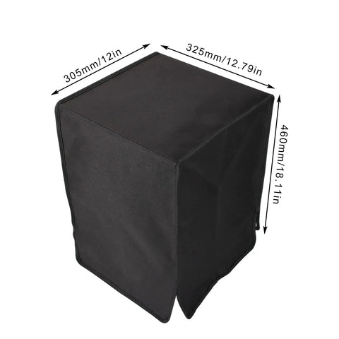 Heavy Duty Resin 3D Printer Cover Solid Blackout Enclosure 12x12x18 inch black PVC material with dimensions shown.