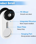 Premium Heavy Duty 50 Pack Curtain Track Rollers Aluminum Alloy Glide Like Butter Ultra Quiet Pulley Wheels For Indoor Ceiling Or Wall Mount Hardware In Bright White PE wheel detail on sturdy track roller.