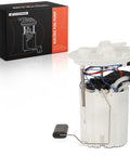 Electric Fuel Pump Module Assembly Compatible With Ford Fiesta 1.6L Multiport Gas Models From 2014 To 2019, showing pump and electrical connections.