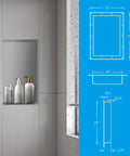 Shower Niche Shelf For Tiled Bathrooms 17 By 25 By 4 Inches Water Resistant Large Wall Niche Insert Inside 14 By 22 Inches with diagram