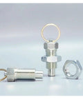 Dead Easy Stainless Steel 304 Index Plunger With Pull Ring And Lock Nut Screw Quick Acting Lock Pins Fits M6 M8 M10 M12 M16 Top Shelf Hardware Built To Take A Beating Daily, showing components including a plunger and nut.