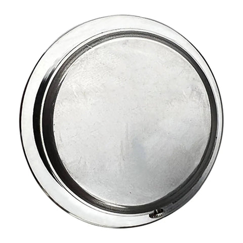 Back view of Two And One Eighth Inch Clock Insert With Arabic Numeral Face Alloy Frame In Gold Or Silver Trim Replacement Watchmaking Part For Diy Clock Projects Perfect For Custom Builds And Replacement Parts